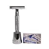 The Hoff Double Edge safty Razor Razor by Luxury Barber Best Wet Shaving Starter kit Gift Set for Men