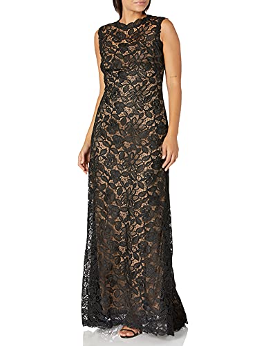 Amazon.com: Tadashi Shoji Women's Sleeveless Allover lace Gown Dress,  Black/Nude, 2 : Clothing, Shoes & Jewelry