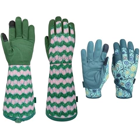 MSUPSAV Gardening Gloves with Grip,Garden Gloves for Women, Leather Work Gloves,Gifts,Large Cover