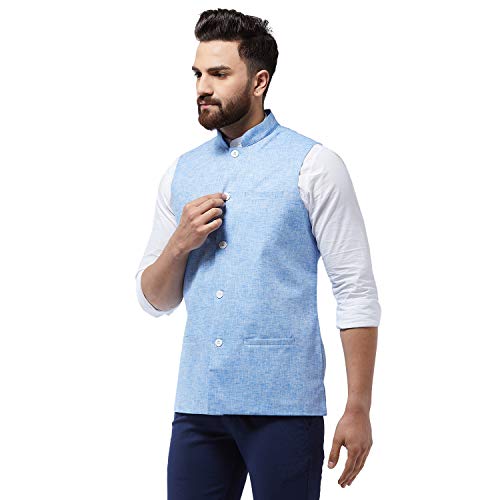 Image of SOJANYA (Since 1958 Men's Cotton Linen Blend Waist Coat