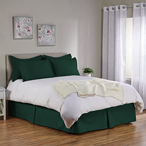 Tailored Bed Skirt For Queen Size Bed, 14-Inch Drop - Premium Cotton Blend Pleated Dust Ruffle With Split Corners - Shrinkage And Fade Resistant Bedskirt In 16 Color Options - Machine-Washable #TOP1