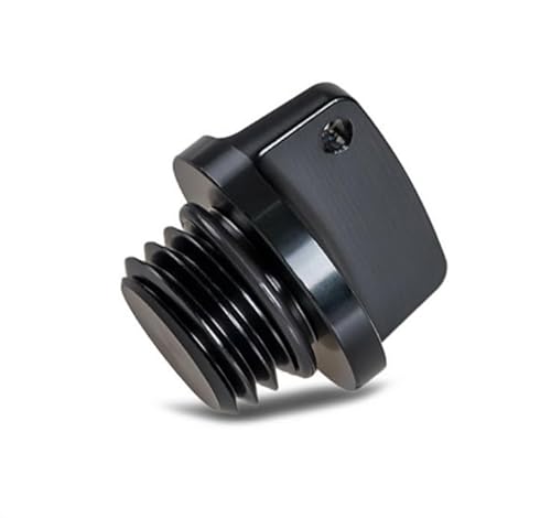 M20 x 2.5 Universal Motorcycle Engine Oil Filler Cap Screw Cover Plug Gray with O-ring Valve Oil Cap Transmission Tank Cover (Black)
