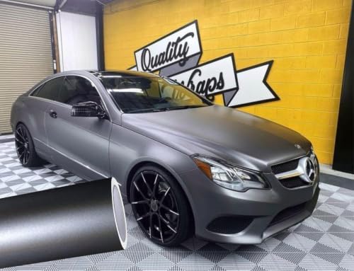 Image of WISDOM Gun Grey Metallic Vehicle Wrap Vinyl Matt Finish Easy Apply Air-Release Weatherproof DIY Car, Scooty & Motorcycle (Gun Grey Metallic, 20 Inch X 12 Feet)