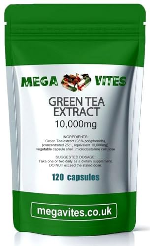 Green Tea Extract Capsules 10,000mg x 120 - MEGAVITES