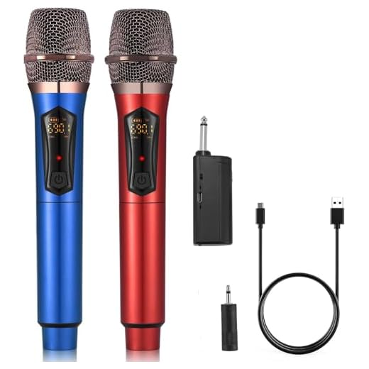 ALPOWL Micro sans Fil, Micro avec Module de Conversion DC - DC Boost pour Une Utilisation Stable de la Tension Microphone Dynamique avec Récepteur Rechargeable pour Amplificateur Vocal