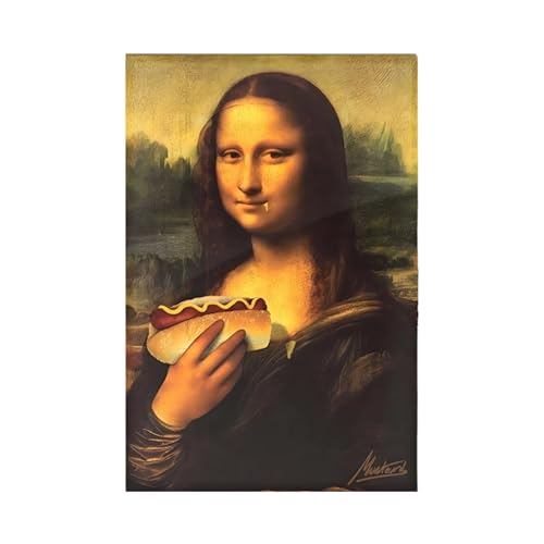 Póster de Mona Lisa vintage y peculiar: lámina decorativa de pared para interior y baño