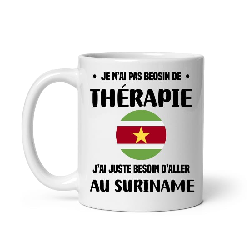 Mug Suriname thérapie vacances départ voyage Tasse Suriname