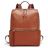 BOSTANTEN Genuine Leather Backpack Purse Fashion Casual College Travel Handbag for Women Brown