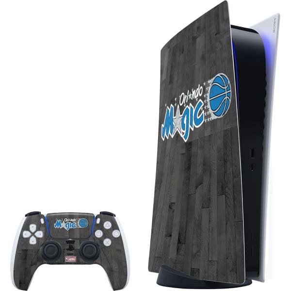 Skinit Decal Gaming Skin Compatible with PS5 Bundle - Officially Licensed NBA Orlando Magic Hardwood Classics Design