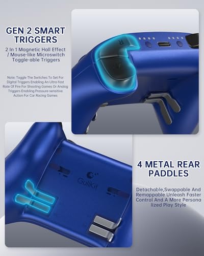 Image of GuliKit TT MAX Wireless Controller (Blue)-720 TMR Joystick, 950mAh