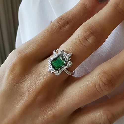 Noble Green Cubic Zirconia Women Rings for Wedding Anniversary Party Jewelry4