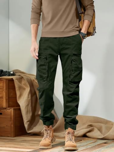 Image of Leriya Fashion Men's Cargo Pants with Pockets | Cotton Joggers for Men | 6 Pocket Jeans Pant | Casual Trousers for Men | Comfortable Casual Workwear Joggers