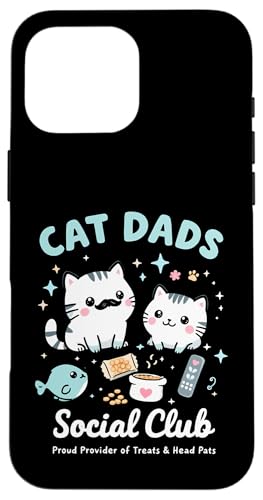 Cat Dads Social Club Funny Cat Dad Kawaii Carcasa para iPhone 16 Pro Max