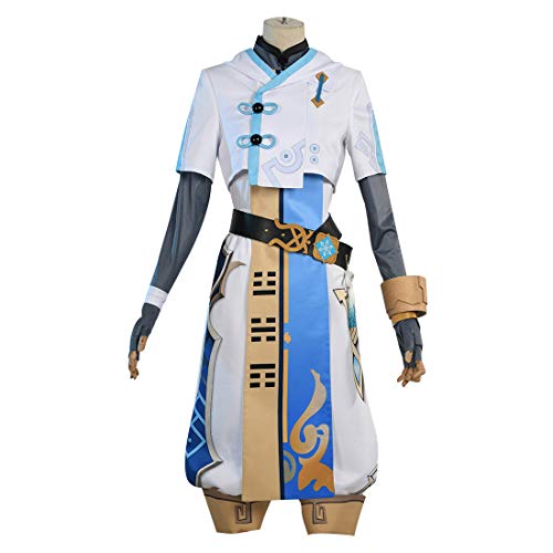 FINER SHOP Cosplay Costume, Genshin Impact Chongyun Cosplay Costume Full Set Clothing Suit Game Role Play Halloween Outfits