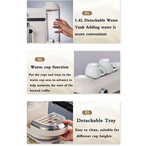 Cafetera semi automática con espuma de leche 1.4 L miniatura 6