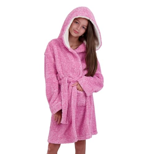Image of US Angels Plush Robe For Girls- Plush Winter PJ Robe With Pockets, Hoodie & Belt- Ultra-Soft Bathrobe