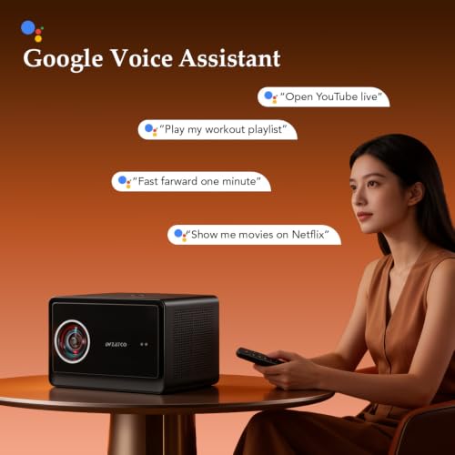 Image of Wzatco Legend GT, Google TV Official, Native 1080P Projector 4k Ultra HD, 2500 ANSI Ultra Bright, Fully Automatic, Sealed Engine, 20 Watt, Smart Home Cinema, Black