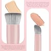 Brochas de Maquillaje para Base KINGMAS, Brocha Kabuki de Punta Plana para Correctores, para Contorno de Ojos y Nariz, para Difuminar Líquidos, Cremas y Polvos (Rosa) 6