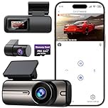 Dash Cam Front and Rear 4K+1080P, 5GHz WiFi, Dual Dashcam with 64GB Card, App Control, G-Sensor Emergency Recording, Loop Recording, 24H Parking Mode Supports, Dash Camera for Cars