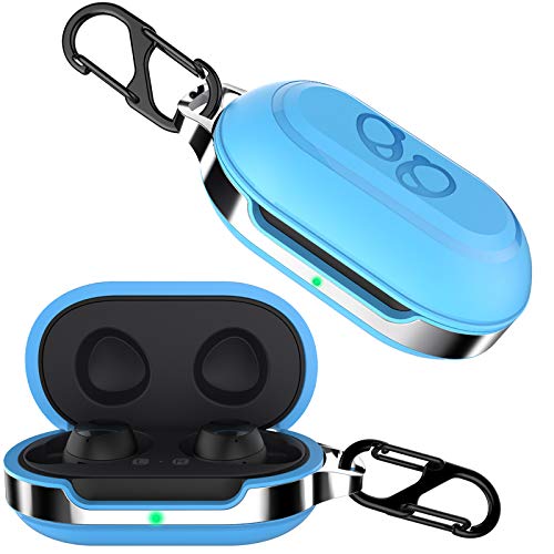 for Samsung Galaxy Buds Wireless 2019 Case, Galaxy Buds+ Plus 2020 Shock Resistant TPU Full Cover Skin with Keychain Accessories Compatible Samsung Galaxy Buds (Sky-Blue)