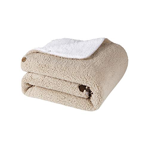 Manta El Terciopelo de Doble Cara Puede Llevar Multifuncional pequeñas Siesta Gruesa multifunción portátil (152 * 173 cm) (Color : Beige)