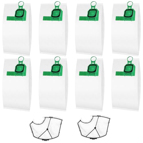 Sansoak 8 Stück Staubsaugerbeutel+2 Motorschutzfilter für Kobold VK140 VK150 FP140 FP150, kompatibel mit Vorwerk Kobold Staubsaugern