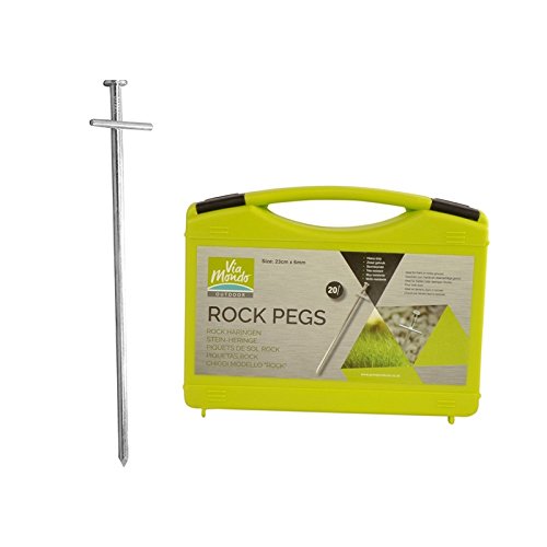 Via Mondo Tarzan Rock Pegs 23cm 20 Pack with Free Case