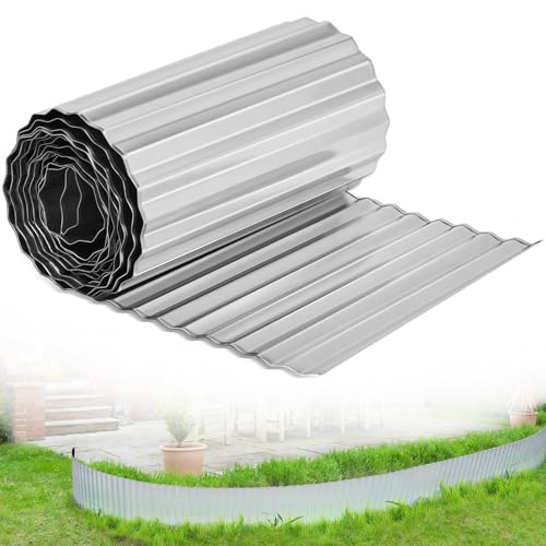 Ram Heavy Duty 5M Metres Galvanised Steel Lawn Edging Garden Plant Border (16.5cm High) (1 X 5M)