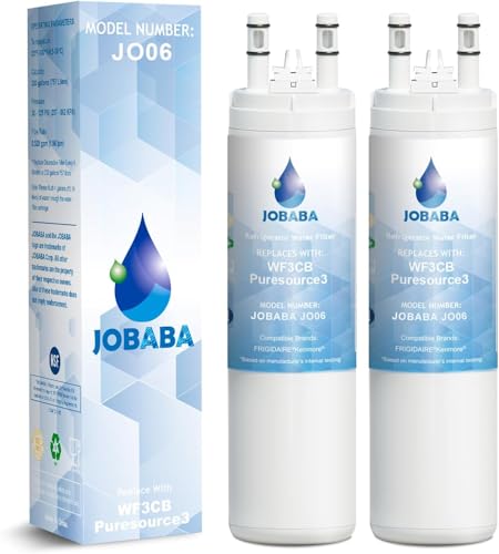 WF3CB Water Filter Replacement - Compatible with Frigidaire WF3CB PureSource 3 706465 242086201 242069601 PS3412266 AP4567491 Water Filter Replacement Height 9 Inches 2 Pack