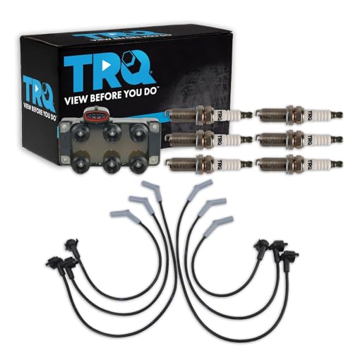 TRQ Ignition Coil and Spark Plug Kit 8 Piece Iridium Spark Plugs Compatible with 1998-2000 Ford Ranger 1998-2000 Mazda B3000