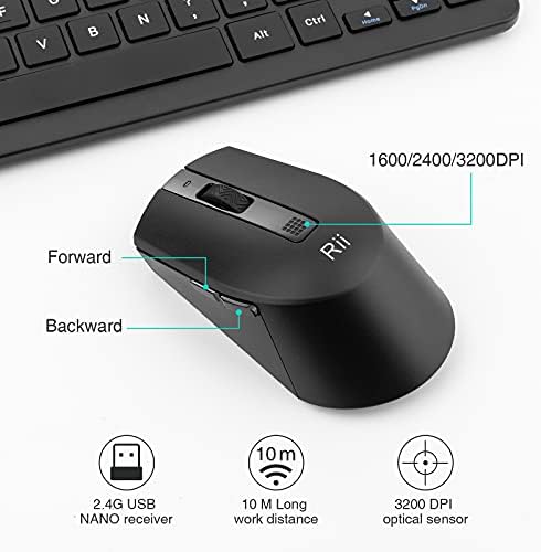 Wireless Keyboard and Mouse Set , Keyboard and Mouse with Ultra-slim Size UK Layout Compatible with PC, Laptop, Computer, Windows for Office Home Work
