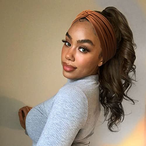 DRESHOW 4 Pack Turban Headbands for Women Wide Vintage Head Wraps Knotted Cute Hair Band Accessories3