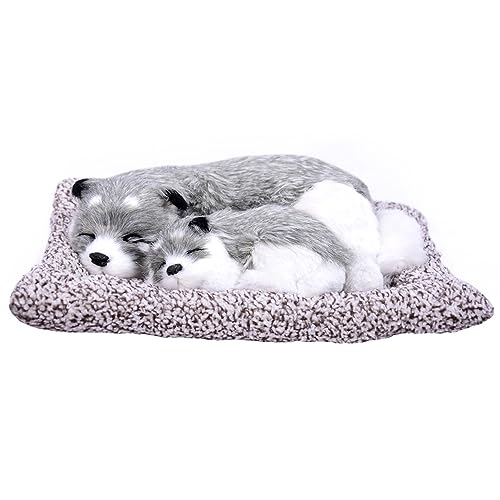 Image of MOTOZOOP Car Dashboard Puppy car Accessories car Interior Decoration Home Decor, Office Decor Large Gray White (28 X 23 CM)
