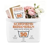 Yezirzax 50 Geburtstag Frau Geschenkkorb, 37 x 25 x 15 cm Geschenk 50 Geburtstag Frau, Stoffkorb mit Karte und Umschlag, Geschenkverpackung GeburtstagFrau