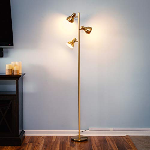 Brightech Ethan Floor Lamp, Dimmable Standing Lamp For Bedroom Reading, Great Living Room Décor, Modern Led Lamp For Living Rooms, Tall Tree Lamp For Offices - Brass #TOP3