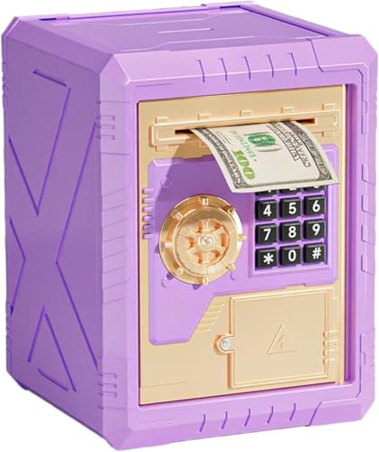 Electronic Money Bank, Savings Machine Box, Safe Coin Bank, Password Code Lock Electronic Safe Coin Money Bank for Children with