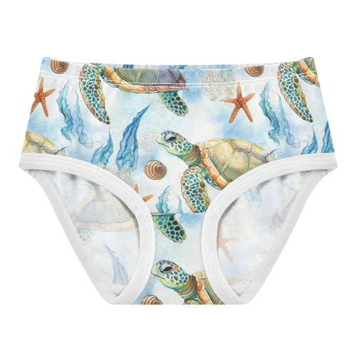 Toddlers Underwear Floral 2t Cotton Panties for Girl Aesthetic Briefs Underpants Watercolor Sea Turtle Animal