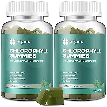 2pack Chlorophyll Gummies-Sugar Free with Unfiltered ACV, Sea Moss & Elderberry, Echinacea, Vitamin D,C,E,B12 – Energy Boost, Immune & Digestion Support, Natural Deodorant, Skin Care – Vegan,Non-GMO