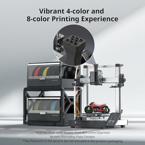 Image of Anycubic Kobra 3 V2 Combo 3D Printer, Smart Multicolor Printing Up to 600mm /s Print Speed, Active Filament Drying Enhanced Auto-Leveling for Higher Success Rates, 10.0'' x 10.0'' x 10.2''