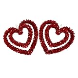 Sewroro 2 Stück Herzförmiges Valentinstag Türanhänger Dekor aus Kunststoff Langlebige Farbintensität mit Aufhängeseil für Wohn und Partydekoration