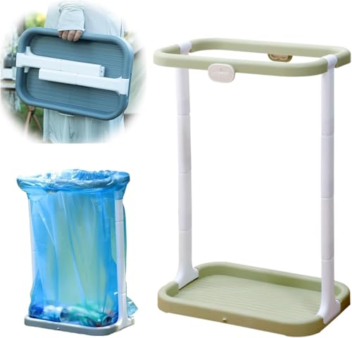 [lalarimi]ゴミ袋ホルダー ダストボックス高さ調整/折りたたみ式30L・45L対応 分別収納 キャスター&アジャスター付き ポリ袋スタンド コンパクト設計 エコ対応 ごみ分別箱 (キッチン/リビング/ガレージ用) 簡単組み立て スリムおしゃれ