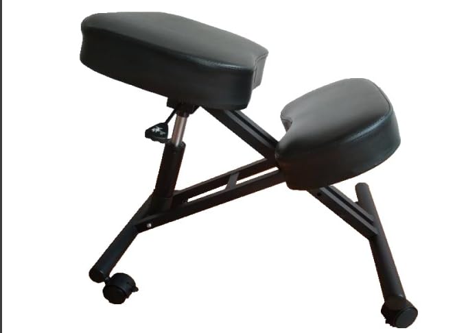 COOLBABYKneeling Chair Ergonomic with Thick Memory Foam Cushion Height Adjustable Office Stool Knee Support Chair to Relieve Back Pain & Improve Posture Brake Casters for Home & Office