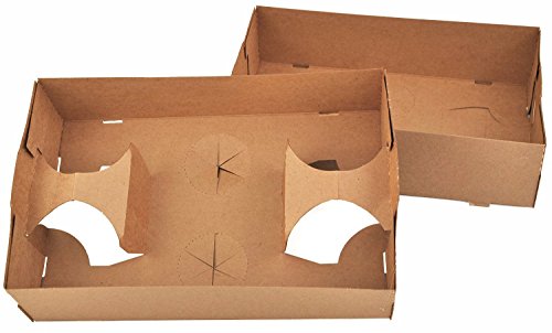 Southern Champion Tray 0 Kraft Paperboard 4-Corner Pop-Up Food And Drink Trays, 4-Cup, 10" X 6.5" X 2.25", Brown (Pack Of 25) #TOP3