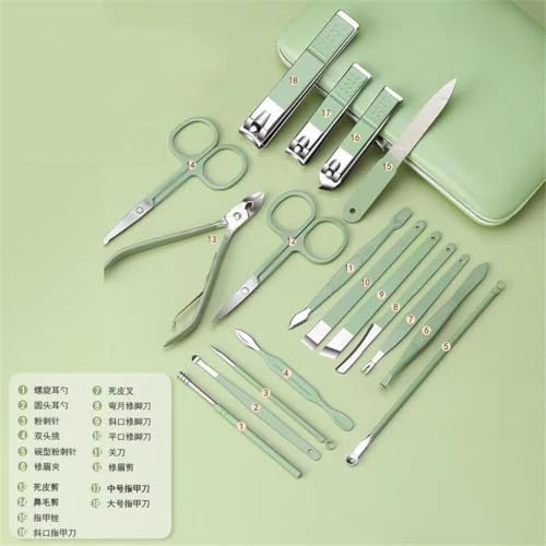 Coupe-ongles et ensemble d'outils de manucure complet de 18 pièces avec ciseaux