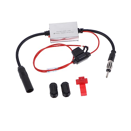 SHINEOFI Amplificateur de Signal FM Voiture Ant Amélioration Radio Automobile Amplificateur Antenne Auto pour Accrue et Longue Portée