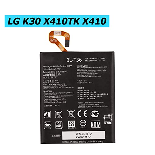 Vvsialeek BL-T36 Replacement Battery Compatible with LG K10 2018 K30 K11 2018 X410 X410AS X410E X410X with Tools