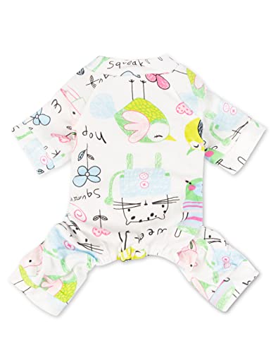 Scheppend Puppy Pajamas Dog Onesies Pet Dog Soft Pajamas Various Patterns Pet Jumpsuit 5 Styles for Small Medium Dogs Cats Pajamas (Mouse, Medium)
