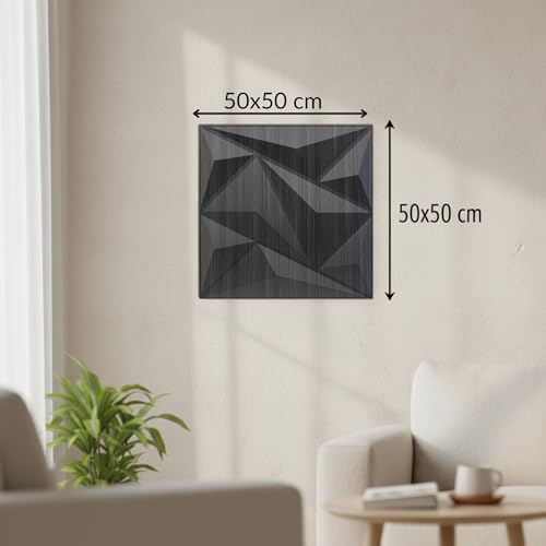 Image of Kayra Decor Wall Panels for Bedroom Alps Design, Grey Pine Wood Color 19.7 inch x 19.7 inch (Pack of 18) - Covers 48.51 Sq. Ft.