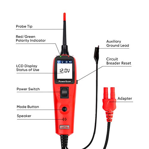 Autel Ps100 Power Circuit Probe Kit With 40Ft Cable, Automotive Circuit Tester,12V 24V Electrical System Diagnosis Tool Ac Dc Digital Voltage Short Finder, Car Voltage Tester Digital Voltmeter #TOP2