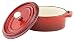 Produktbild Provencale Professional Gusseisen oval Mini Cocotte & Deckel, rot, 12,5 x 9,5 cm, 200 ml